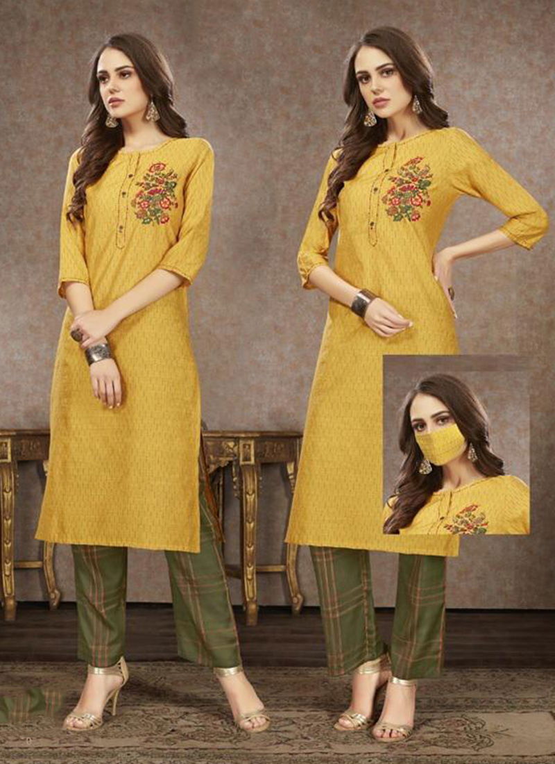 Maanaa Vol 8 Cotton Silk With Embroidery Work Kurti With Bottom Classy Look Collection 825-830